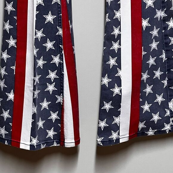 Rare Free People Stars and Stripes pull on Penny Flares Womens Sz 27 - Picture 8 of 12